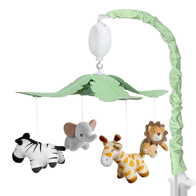 FEISIKE Jungle Safari Baby Crib Mobile with 35 Soothing Lullabies & 3 Modes - Adjustable Nursery Mobiles for Boys & Girls, Animal-Themed Nursery Decor Musical Mobile for Crib or Bassinet - Image 1